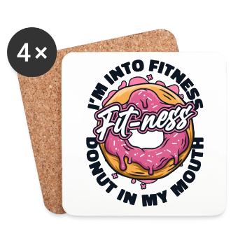 Je suis dans le beignet de fitness Fabricant de beignets glacé Lover Donut - Dessous de verre (lot de 4) - blanc - Devant