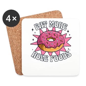 Essen Sie mehr Loch Essen Donut Glasiert Maker Liebhaber - Untersetzer (4er-Set) - Weiß - Vorne