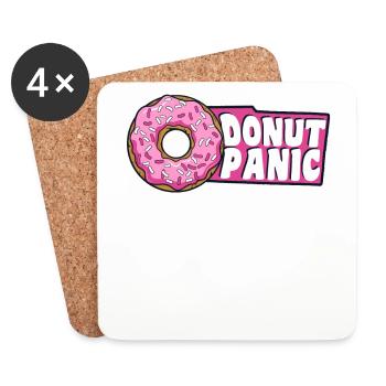 Donut Panic Doughnut Glazed Maker Lover Donut - Dessous de verre (lot de 4) - blanc - Devant