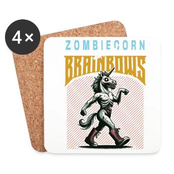 Zombie Unicorn Funny Halloween Saying - Coasters (set of 4) - white - Front