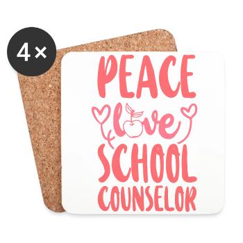 Conseillère scolaire Girl Peace Love - Dessous de verre (lot de 4) - blanc - Devant