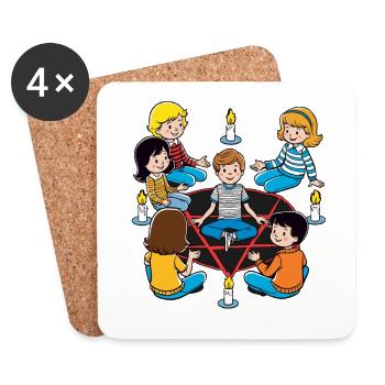 Retro Design Okkulte Beschwörung Rituale Vintage - Untersetzer (4er-Set) - Weiß - Vorne