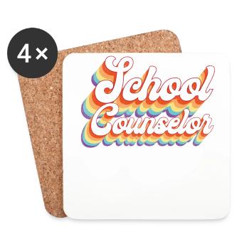 Conseiller d’école Rétro Vintage - Dessous de verre (lot de 4) - blanc - Devant