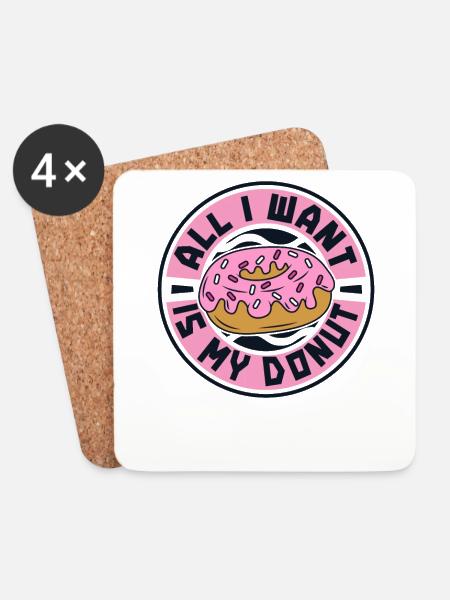 Alles, was ich will, ist mein Donut-Donut-Maker glasiert - Untersetzer (4er-Set) - Weiß