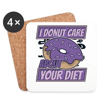 I Donut Care About Your Diet Donut, glasiert - Untersetzer (4er-Set) - Weiß - Vorne