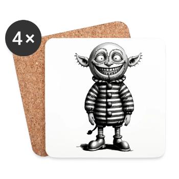 Halloween Gnome Outfit Creepy Monster Design - Coasters (set of 4) - white - Front