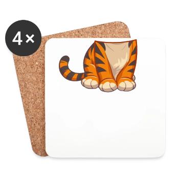 Tigre sauvage Halloween Déguisement Enfants - Dessous de verre (lot de 4) - blanc - Devant