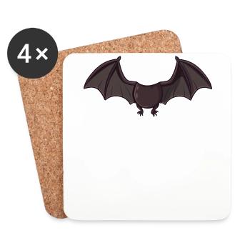 Gruselige Fledermaus Halloween Kostüm für Kinder - Untersetzer (4er-Set) - Weiß - Vorne