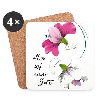 alles hat seine Zeit - Untersetzer (4er-Set) - Weiß - Vorne