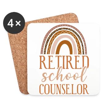 Conseillère scolaire à la retraite Arc-en-ciel - Dessous de verre (lot de 4) - blanc - Devant