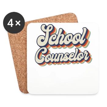 School Counselor Retro Vintage - Untersetzer (4er-Set) - Weiß - Vorne