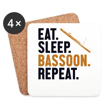 Eat Sleep Bassoon Repeat Bassoon Instrument Music - Coasters (set of 4) - white - Front