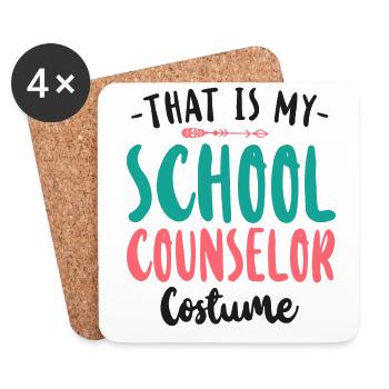 conseiller scolaire Halloween c’est-à-dire - Dessous de verre (lot de 4) - blanc - Devant