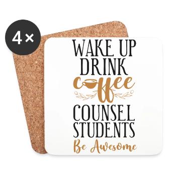 Conseiller scolaire Café Réveil - Dessous de verre (lot de 4) - blanc - Devant