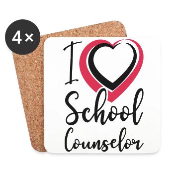 Conseiller scolaire Cœur I (Cœur) - Dessous de verre (lot de 4) - blanc - Devant