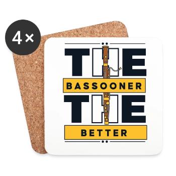 The Bassooner The Better Aerophone Music - Coasters (set of 4) - white - Front