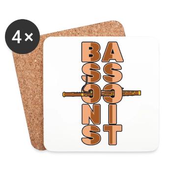 Aerophone Bassoon Instrument Music Player - Coasters (set of 4) - white - Front
