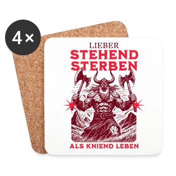 Viking Rocker Design : Matrice debout - Dessous de verre (lot de 4) - blanc - Devant
