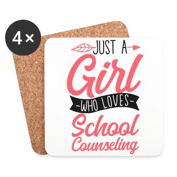 Conseillère scolaire Juste une fille qui - Dessous de verre (lot de 4) - blanc - Devant