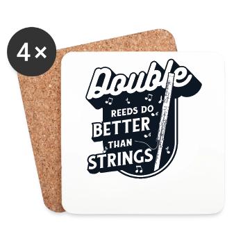 Les anches doubles font mieux que les lecteurs de musique à cordes - Dessous de verre (lot de 4) - blanc - Devant