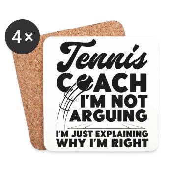 Funny Tennis Player Racket Tennis - Coasters (set of 4) - white - Front