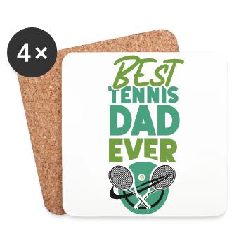 Drôle de joueur de tennis raquette papa - Dessous de verre (lot de 4) - blanc - Devant