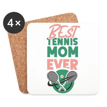 Funny Tennis Player Racket Mom - Coasters (set of 4) - white - Front