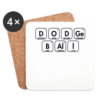 Dodgeball Tableau périodique des éléments Équipe de jeu - Dessous de verre (lot de 4) - blanc - Devant