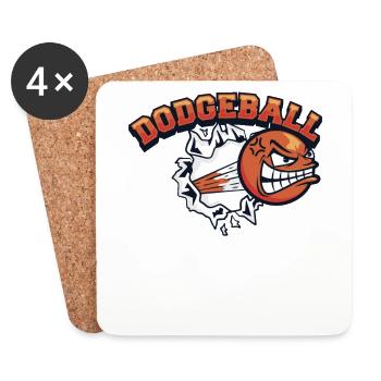 Jeu de dodgeball Prisonball Joueur d’équipe Dodgeball - Dessous de verre (lot de 4) - blanc - Devant