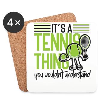 Funny Tennis Player Racket It's A - Coasters (set of 4) - white - Front
