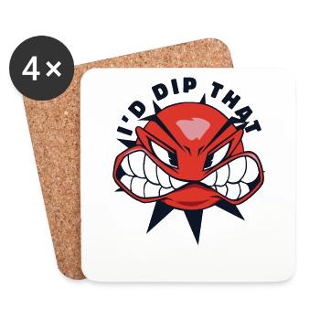 Je tremperais ce joueur de jeu d’équipe Prisonball - Dessous de verre (lot de 4) - blanc - Devant