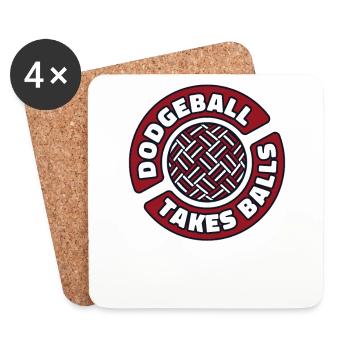 Dodgeball prend des balles Prisonball Jeu d’équipe - Dessous de verre (lot de 4) - blanc - Devant