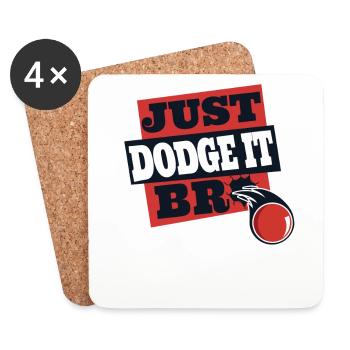 Just Bro Game Prisonball Joueur d’équipe Dodgeball - Dessous de verre (lot de 4) - blanc - Devant