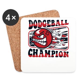 Champion de dodgeball Prisonball Jeu d’équipe - Dessous de verre (lot de 4) - blanc - Devant