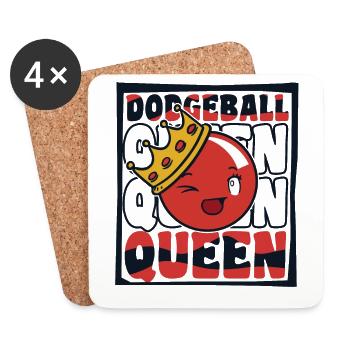 Dodgeball Queen Jeu d’équipe Prisonball Player - Dessous de verre (lot de 4) - blanc - Devant