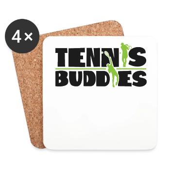 Drôle de joueur de tennis raquette Besties - Dessous de verre (lot de 4) - blanc - Devant
