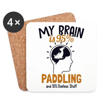Mein Gehirn besteht zu 95% aus Paddel-Trommler-Team-Paddler - Untersetzer (4er-Set) - Weiß - Vorne