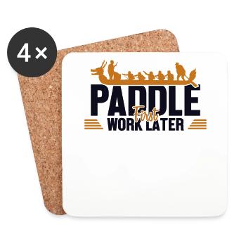 Paddle First Work Later Team Paddler Drummer - Coasters (set of 4) - white - Front