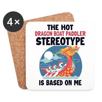 Le stéréotype du bateau-dragon est basé sur moi Team Lover - Dessous de verre (lot de 4) - blanc - Devant