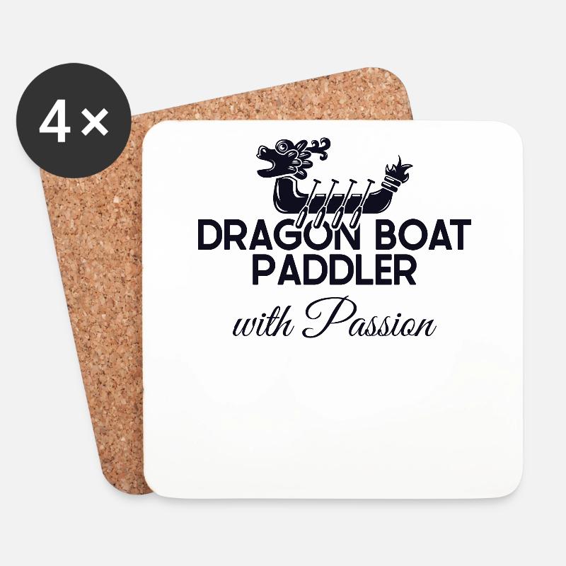 Drachenboot-Paddler mit Leidenschaft Paddler Trommler - Untersetzer (4er-Set) - Weiß