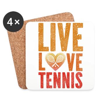 Drôle de joueur de tennis raquette fille - Dessous de verre (lot de 4) - blanc - Devant