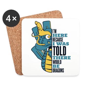 Was Told There Would Be Dragons Paddler Drummer - Coasters (set of 4) - white - Front