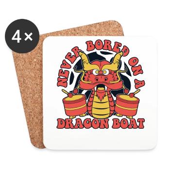 Jamais ennuyé sur un amoureux de l’équipe de batteurs de dragon - Dessous de verre (lot de 4) - blanc - Devant
