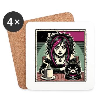 Pastel Goth Style Lover Goth - Coasters (set of 4) - white - Front