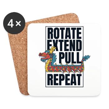 Rotate Extend Pull Repeat Paddler Drummer Team - Coasters (set of 4) - white - Front