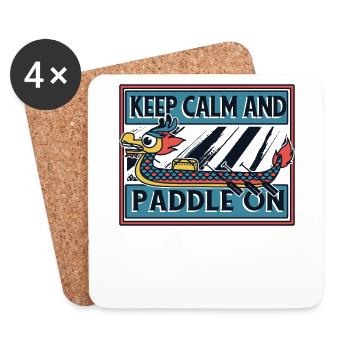 Keep Calm And Paddle On Paddler Drummer Team - Coasters (set of 4) - white - Front
