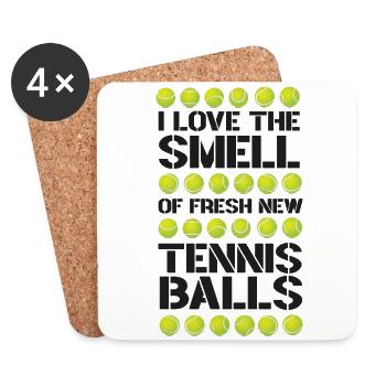 Raquette de joueur de tennis drôle que j’adore - Dessous de verre (lot de 4) - blanc - Devant
