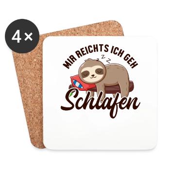 Mir reichts ich geh Schlafen Brown-Throated - Untersetzer (4er-Set) - Weiß - Vorne