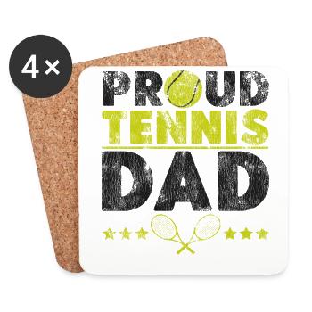 Drôle de joueur de tennis raquette papa - Dessous de verre (lot de 4) - blanc - Devant