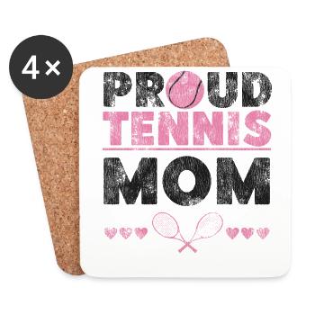 Funny Tennis Player Racket Mom - Coasters (set of 4) - white - Front